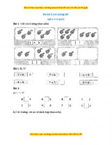 Bài tập cuối tuần Toán lớp 1 Tuần 5 Kết nối tri thức (có lời giải)