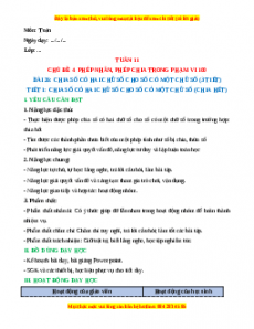 Giáo án Chia số có hai chữ số với số có một chữ số Toán 3 Kết nối tri thức