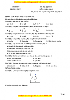Đề thi học kì 1 Vật lí 9 năm 2023 Phòng GD_ĐT Bảo Thắng - Lào Cai