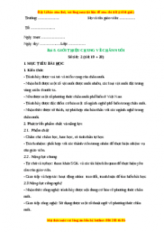 Giáo án Công nghệ 7 Cánh diều Bài 8: Giới thiệu chung về chăn nuôi