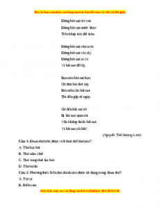 Đề thi cuối kì 1 Ngữ Văn lớp 7 Cánh diều có đáp án (Đề 9)
