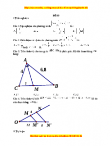 Đề thi giữa kì 2 Toán 8 năm 2023 - Đề 89