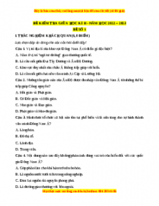 Đề thi giữa kì 2 Lịch sử 10 Kết nối tri thức năm 2022 - 2023 (Đề 1)