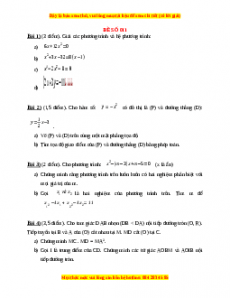 Đề thi Toán 9 học kì 2 năm 2022 - 2023 - Đề 11