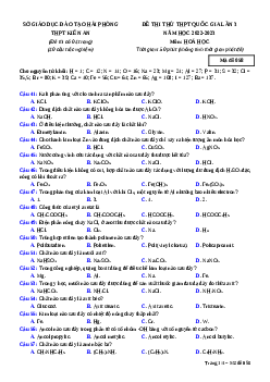 Đề thi thử Hóa học trường Kiến An lần 3 năm 2023