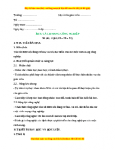 Giáo án Công nghệ 10 Thiết kế Bài 6 (Kết nối tri thức): Cách mạng công nghiệp