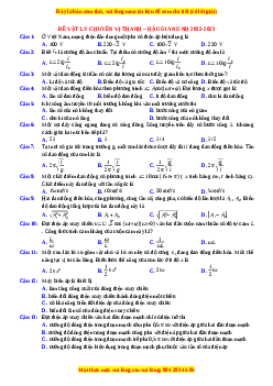 Đề thi thử Vật lí trường Chuyên Vị Thanh - Hậu Giang năm 2023