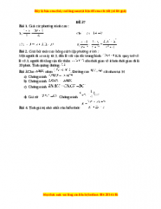 Đề thi giữa kì 2 Toán 8 năm 2023 - Đề 37