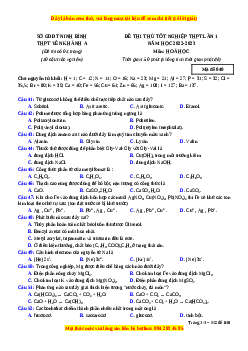 Đề thi thử Hóa học trường Yên Khánh A năm 2023