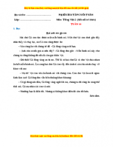 Bài tập cuối tuần Tiếng việt lớp 2 Tuần 14 Kết nối tri thức (có lời giải)
