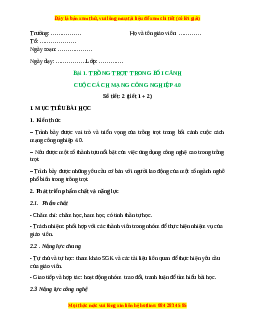 Giáo án Bài 1: Trồng trọt trong bối cảnh cuộc cách mạng công nghiệp Công nghệ 10 Cánh diều