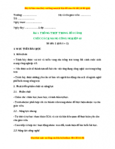 Giáo án Bài 1: Trồng trọt trong bối cảnh cuộc cách mạng công nghiệp Công nghệ 10 Cánh diều