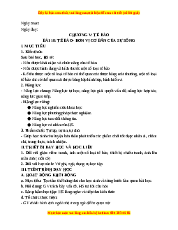 Giáo án Bài 18 KHTN 6 Kết nối tri thức (2024): Tế bào - Đơn vị của sự sống