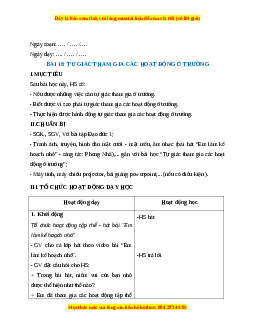 Giáo án Bài 18 Đạo đức 1 Kết nối tri thức: Tự giác tham gia các hoạt động ở trường