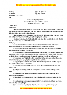 Giáo án Toán 12 học kì I Hình Bài: Ôn tập chương I