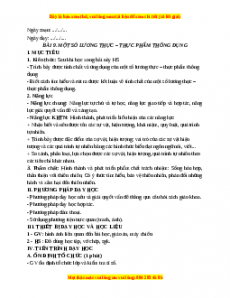 Giáo án Bài 9 KHTN 6 Cánh diều (2024): Một số lương thực, thực phẩm thông dụng