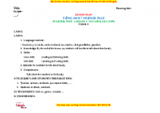 Giáo án Tiếng anh 7 Friends Plus STARTER UNIT