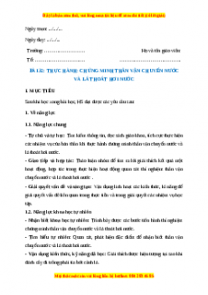 Giáo án Sinh học 7 Kết nối tri thức Bài 32: Thực hành chứng minh thân vận chuyển nước và lá thoát hơi nước
