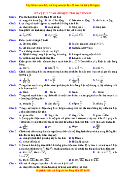 Đề thi thử Vật lí trường Dĩ An - Bình Dương năm 2023