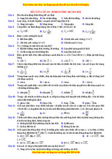 Đề thi thử Vật lí trường Dĩ An - Bình Dương năm 2023