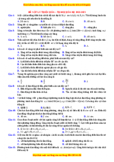 Đề thi thử Vật lí trường Thiệu Hóa - Thanh Hóa năm 2023