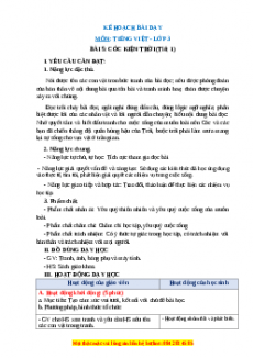 Giáo án Cóc kiện trời Tiếng việt 3 Chân trời sáng tạo