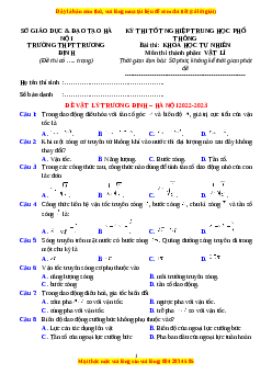 Đề thi thử Vật lí trường Trương Định - Hà Nội năm 2023