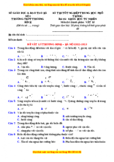 Đề thi thử Vật lí trường Trương Định - Hà Nội năm 2023