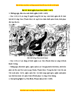 Lý thuyết Lịch sử 7 Cánh diều Bài 19: Khởi nghĩa Lam Sơn (1418-1427)