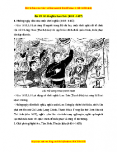 Lý thuyết Lịch sử 7 Cánh diều Bài 19: Khởi nghĩa Lam Sơn (1418-1427)