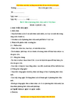 Giáo án Công nghệ 7 Bài 9 (Chân trời sáng tạo): Một số phương thức chăn nuôi ở Việt Nam