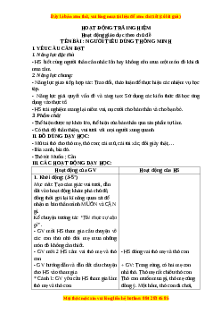 Giáo án Tuần 8: Người tiêu dùng thông minh Hoạt động trải nghiệm 3 Kết nối tri thức