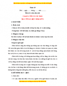 Giáo án Tuần 19 Tiếng việt lớp 1 Kết nối tri thức