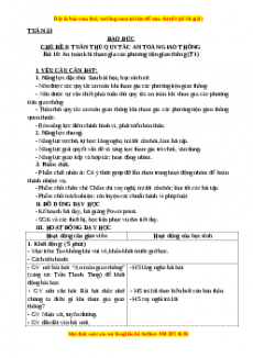 Giáo án Đạo đức 3 Kết nối tri thức Bài 10: An toàn khi tham gia các phương tiện giao thông (Tiết1)