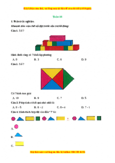 Phiếu bài tập cuối tuần Toán lớp 1 Tuần 18 Kết nối tri thức