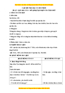 Giáo án Bài 27: Quả địa cầu - Mô hình thu nhỏ của trái đất Tự nhiên và xã hội lớp 3 Chân trời sáng tạo