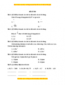 Bộ đề thi Toán 5 học kì 2 năm 2022 - 2023 - Đề 50
