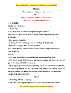 Giáo án Tuần 1 Tiếng việt lớp 1 Kết nối tri thức