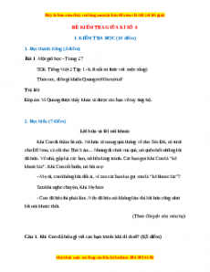 Đề thi giữa kì 1 Tiếng Việt lớp 2 Kết nối tri thức (Đề 4)