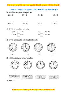 Bài tập cuối tuần Toán lớp 1 Tuần 30 Kết nối tri thức (có lời giải)