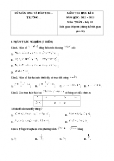 Đề thi cuối học kì 2 Toán 10 Kết nối tri thức có đáp án (Đề 7)