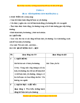 Giáo án HĐTN lớp 1 Tuần 6