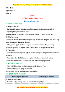 Giáo án Bảng nhân 4 Toán 3 Cánh diều Toán 3