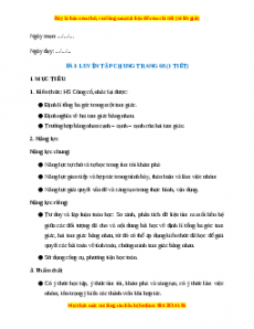 Giáo án Luyện tập chung trang 68 Toán 7 Kết nối tri thức