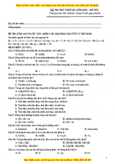 Đề thi thử THPT Quốc Gia môn Hóa có đáp án ( đề 6 ) - thầy Phạm Thanh Tùng