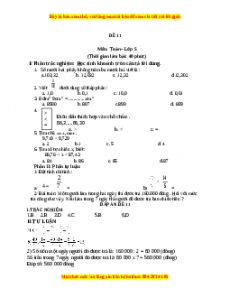 Bộ đề thi Toán 5 học kì 1 năm 2022 - 2023 - Đề 11