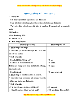 Giáo án Đạo đức 1 Chân trời sáng tạo Phòng, tránh đuối nước