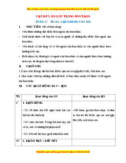 Giáo án HĐTN lớp 1 Tuần 17