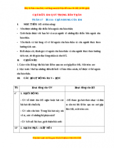 Giáo án HĐTN lớp 1 Tuần 17