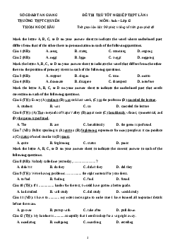 Bộ 80 đề thi thử THPT Quốc Gia Tiếng Anh năm 2021 chọn lọc từ các trường